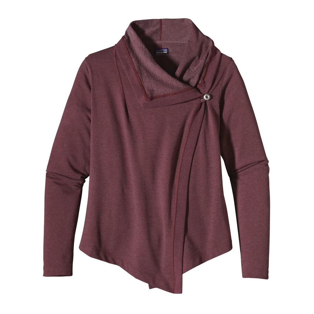 Patagonia red cotton blend Y2K crossbody cardigan jacket ladies Small A008705